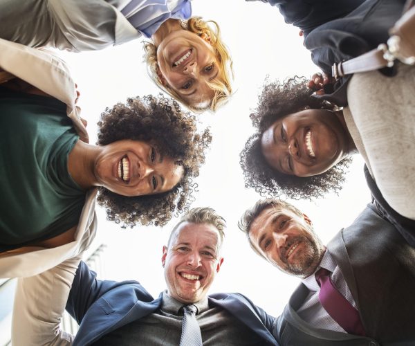 Successful and happy business team